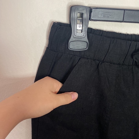 Love tree black linen blend straight leg drawstring waist leg size M - Picture 5 of 11